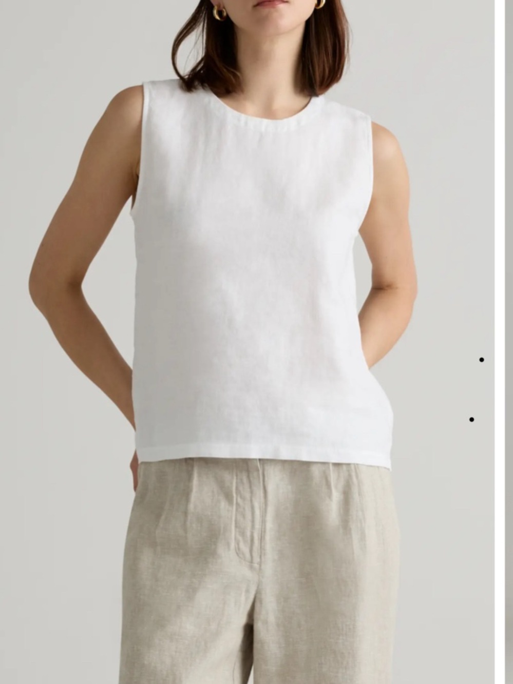 Quince White Linen Sleeveless Top